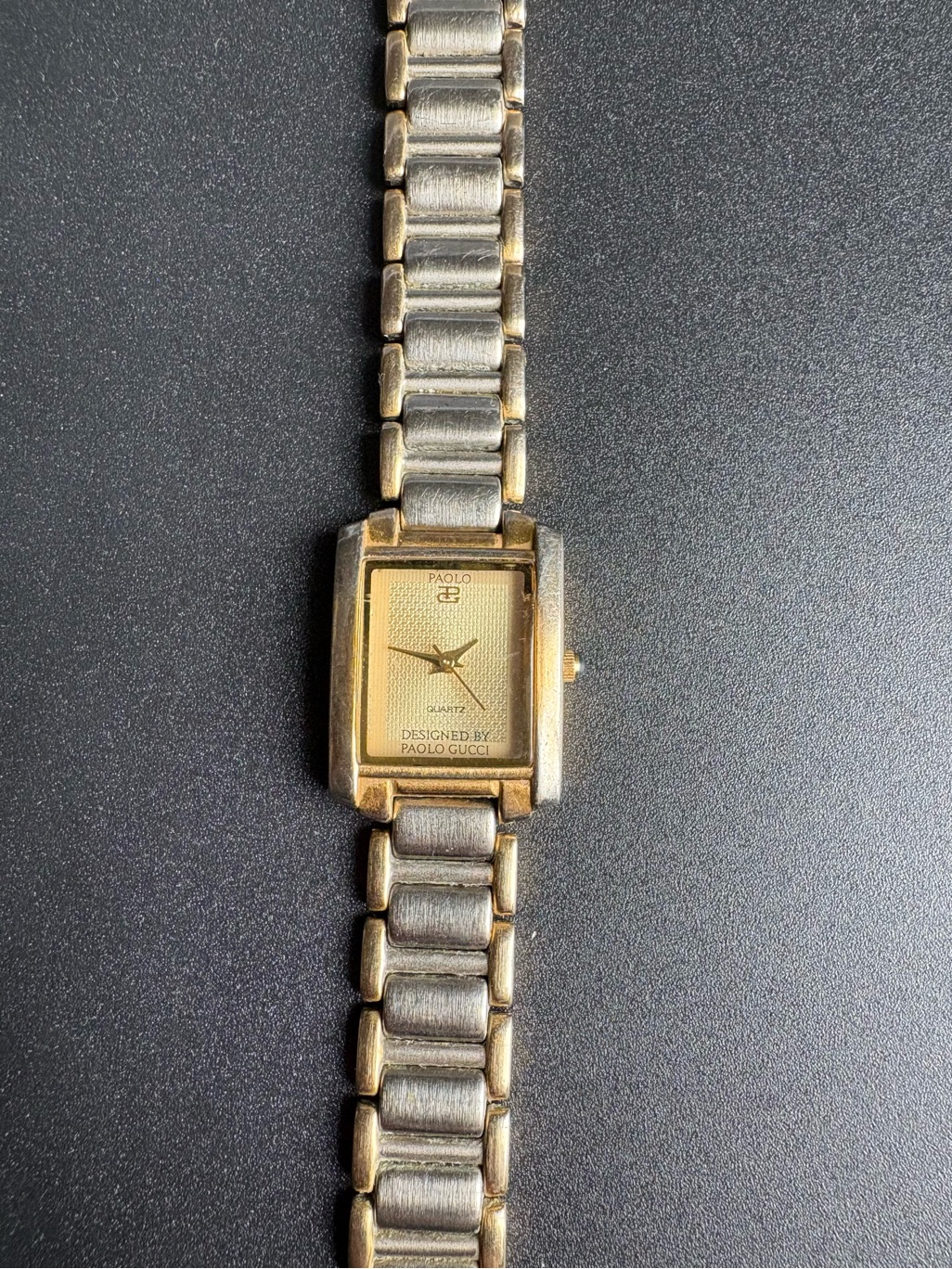 Paolo Gucci Women’s Gold-Tone Rectangular Bracelet Watch